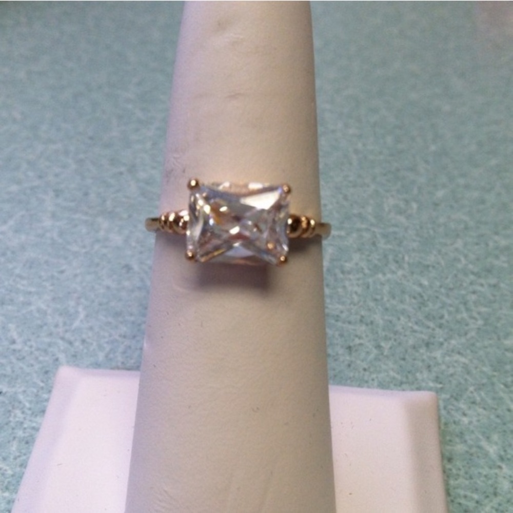 CZ rose color ring